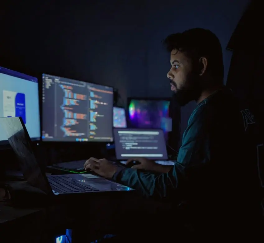 Developer building a custom ERP module