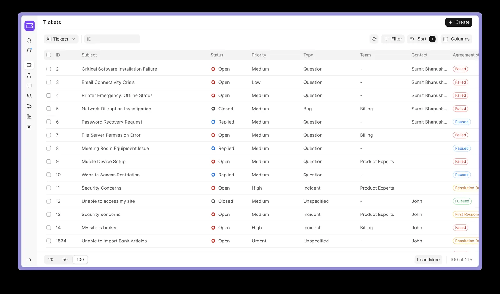 Frappe Helpdesk agent ticket list with SLA status - ERPNext Partner UAE